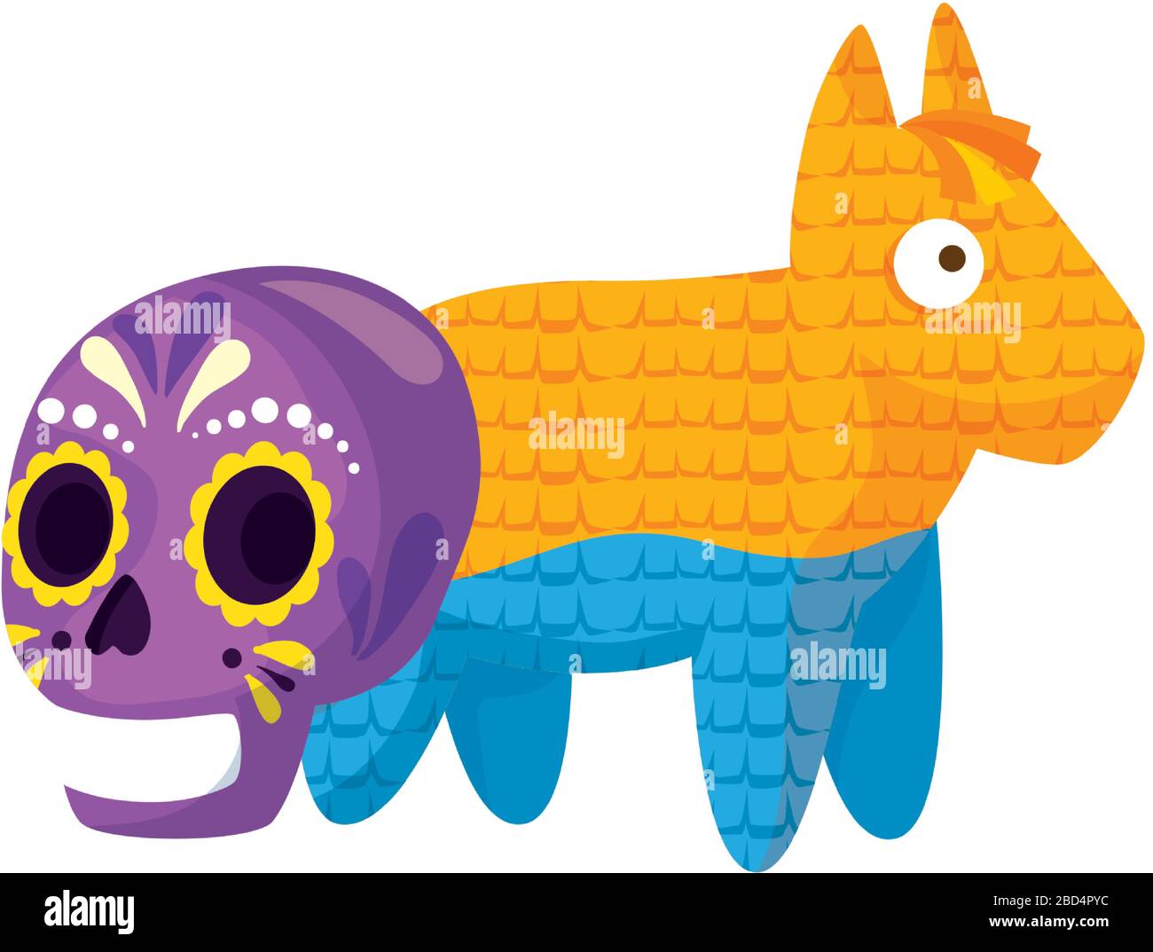 Isolated mexican pinata and skull vector design Stock Vector Image ...