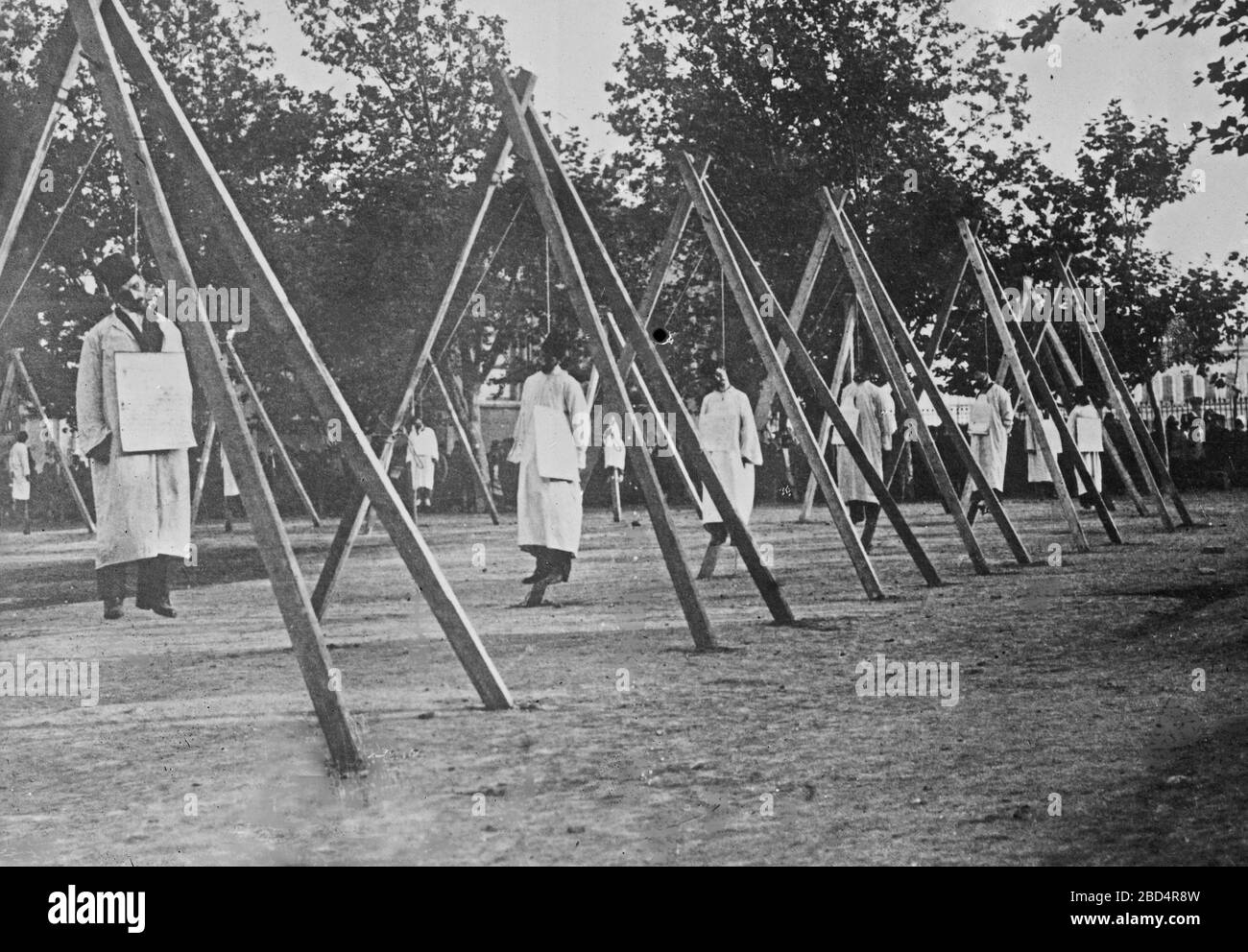 Murderers of Turk War Minister - executed by hanging ca. 1910-1915 Stock Photo