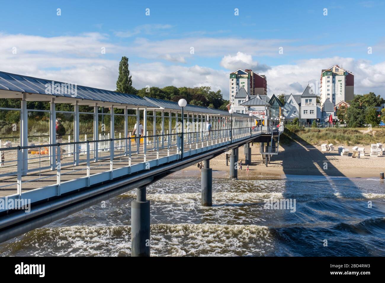 The pier, known as Seebrücke in German, at Heringsdorf on the island of Usedom, Baltic Coast, Germany Stock Photo