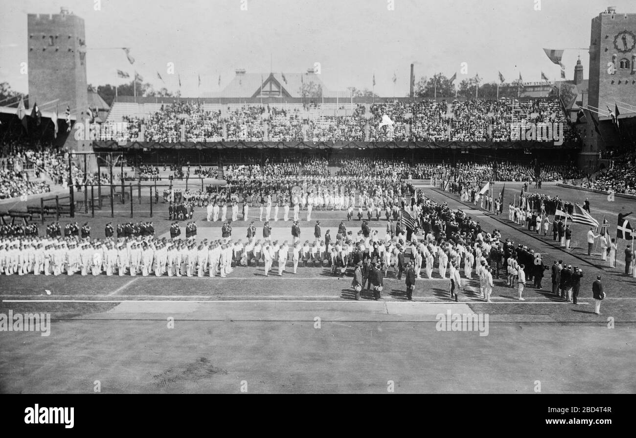 5th Olympic Games, held in Stockholm, Sweden, in 1912 - Opening Day  Ceremony Stock Photo - Alamy