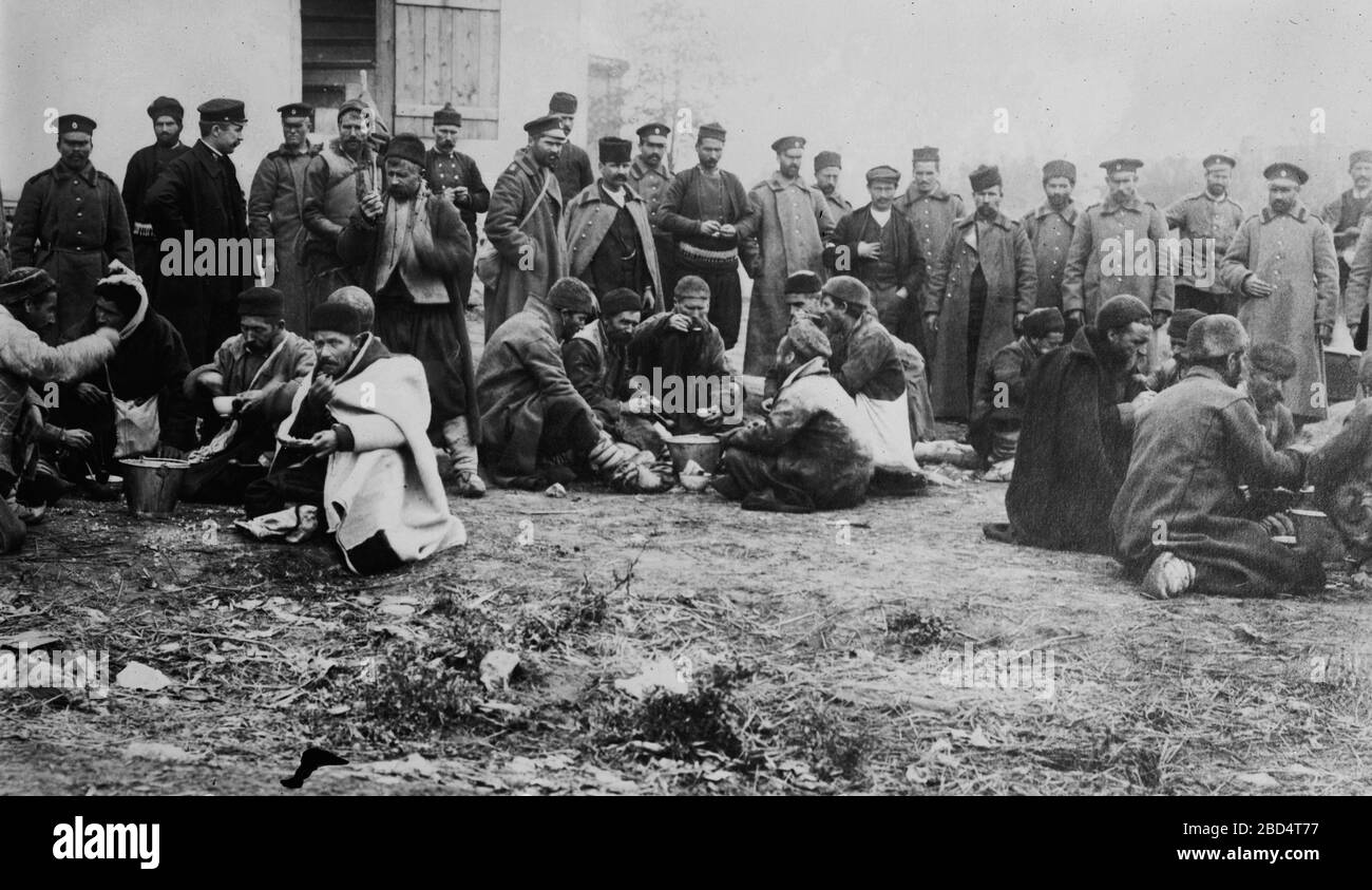 Life of Bulgarian troops in the open during the Balkan Wars ca. 1912-1913 Stock Photo