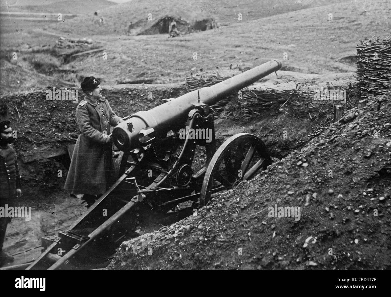 Big siege gun at Adrianople during the First Balkan War ca. 1912-1913 Stock Photo
