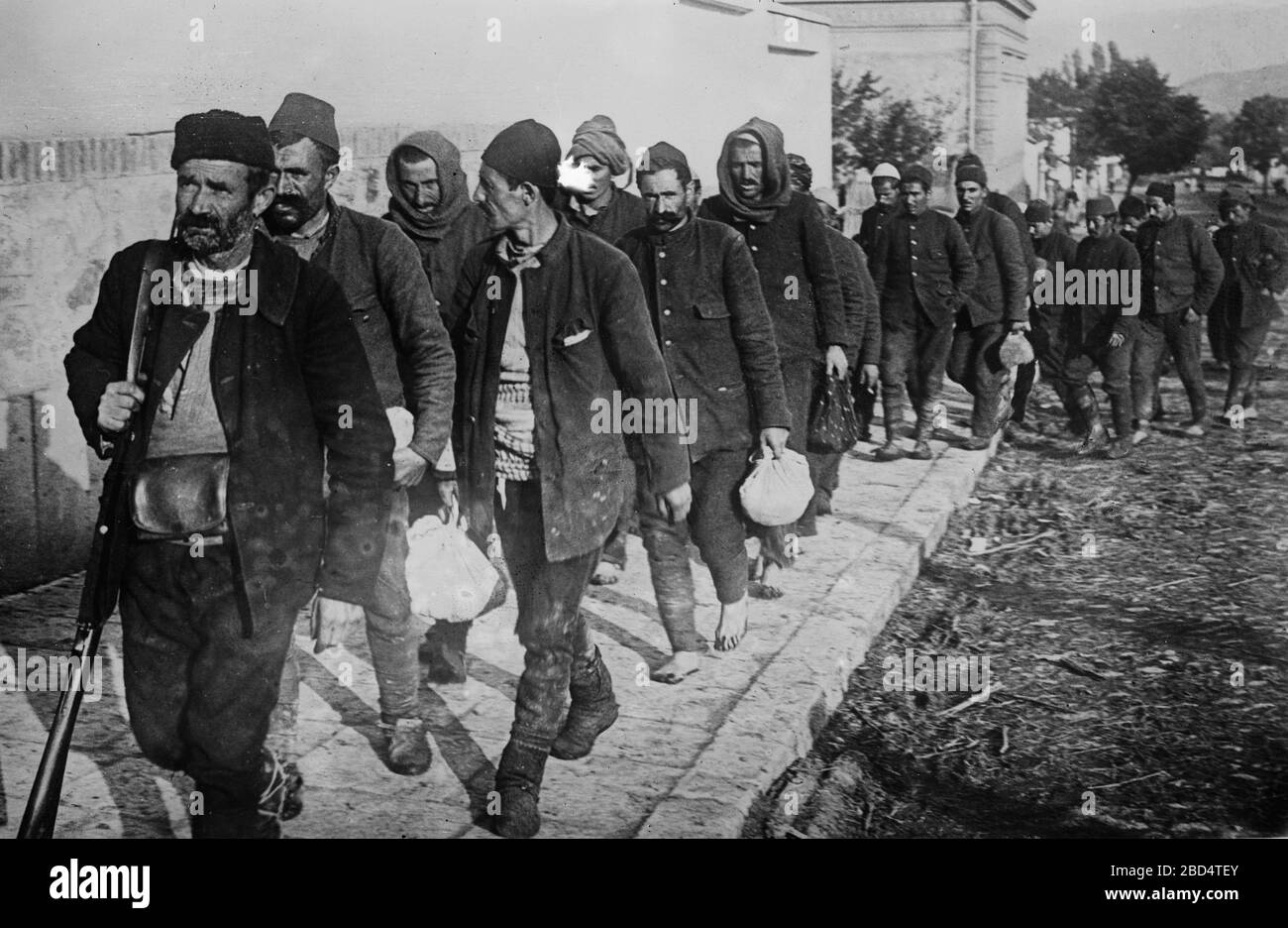 Turkish prisoners, probably during the First Balkan War, 1912-1913 Stock Photo