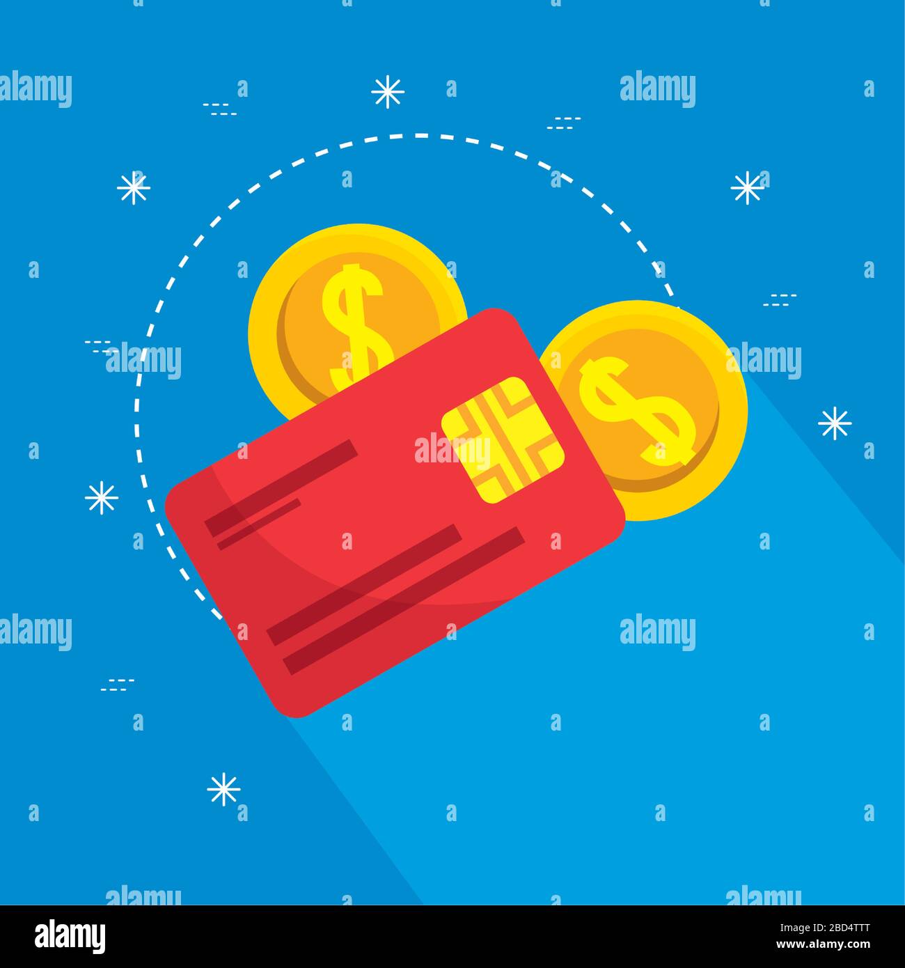 Money coins and credit card vector design Stock Vector Image & Art - Alamy
