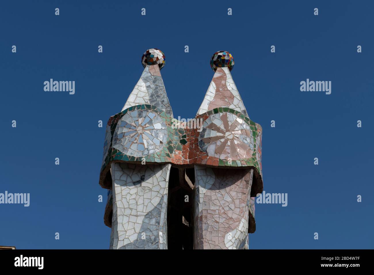 Decorated Chimneys Casa Batll By Architect Antoni Gaudi UNESCO World 