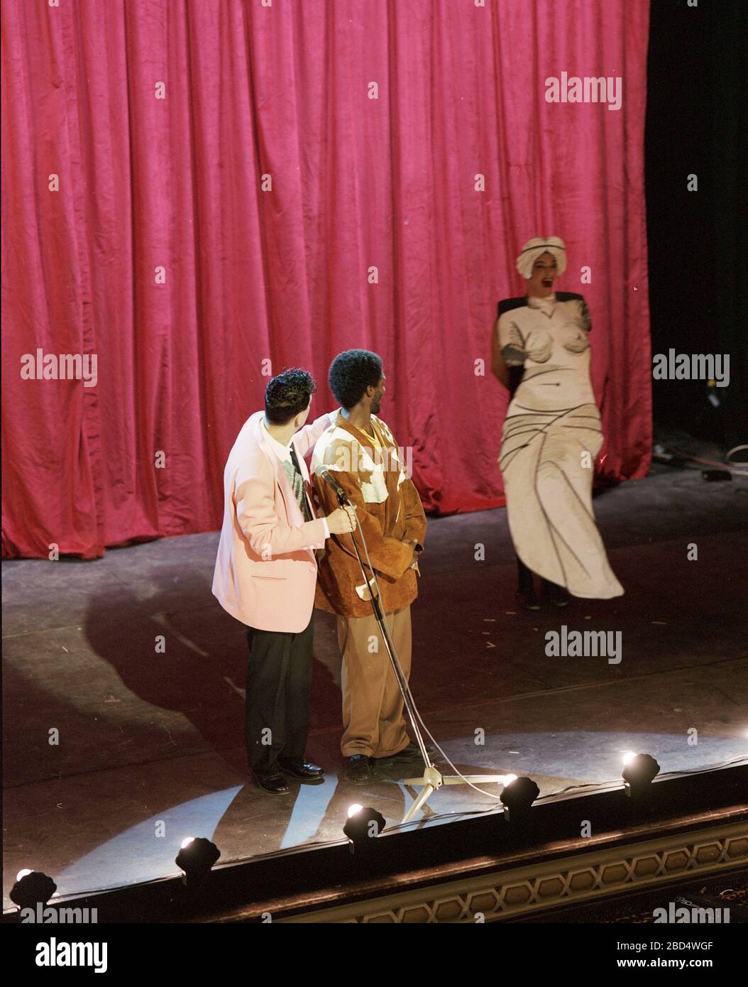 Filming of channel 4 comedy 'Packet of Three' in 1990 at Wakefield Theatre, West Yorkshire, Northern England, UK Stock Photo