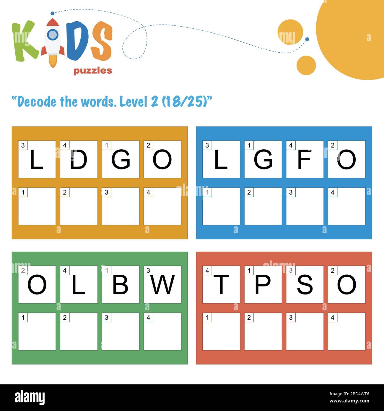 Decode the 4-letter words. Worksheet practice for preschool ...