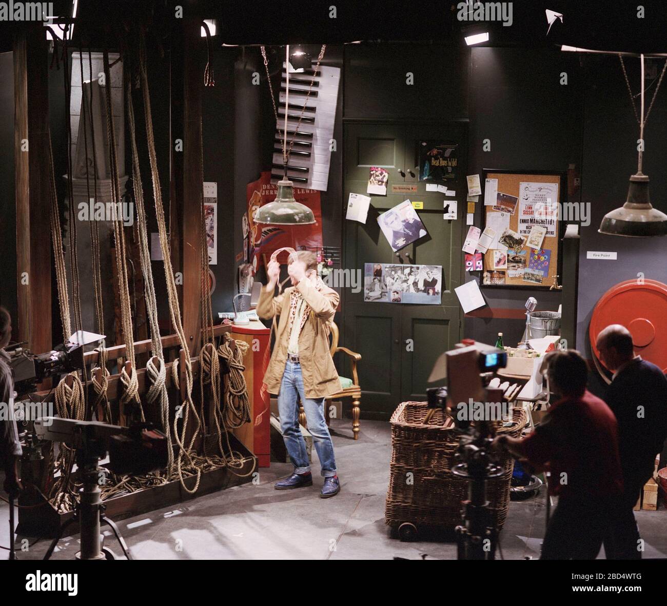 Filming of channel 4 comedy 'Packet of Three' in 1990 at Wakefield Theatre, West Yorkshire, Northern England, UK Stock Photo