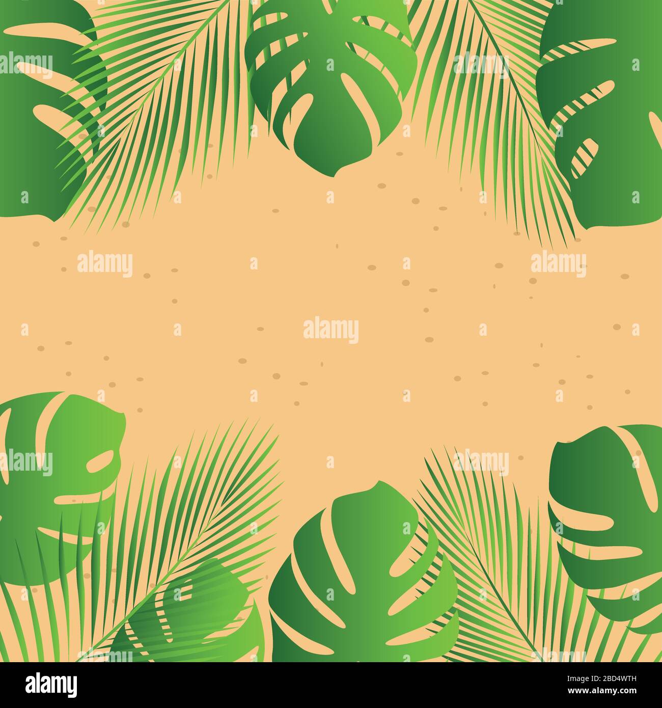summer holiday palm leaves on beach background vector illustration EPS10 Stock Vector