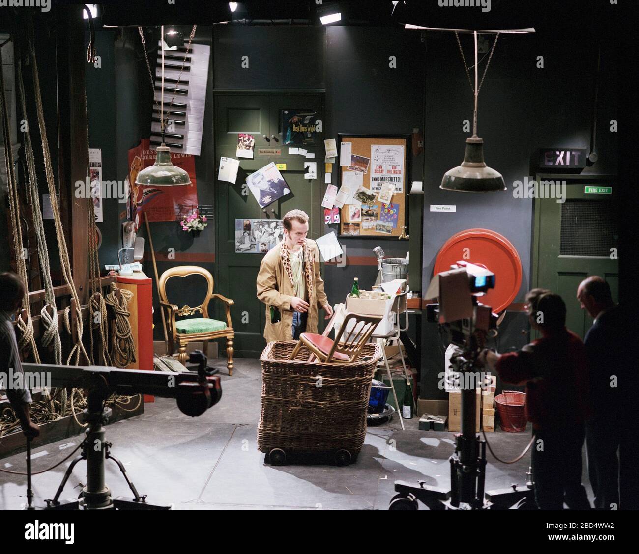 Filming of channel 4 comedy 'Packet of Three' in 1990 at Wakefield Theatre, West Yorkshire, Northern England, UK Stock Photo