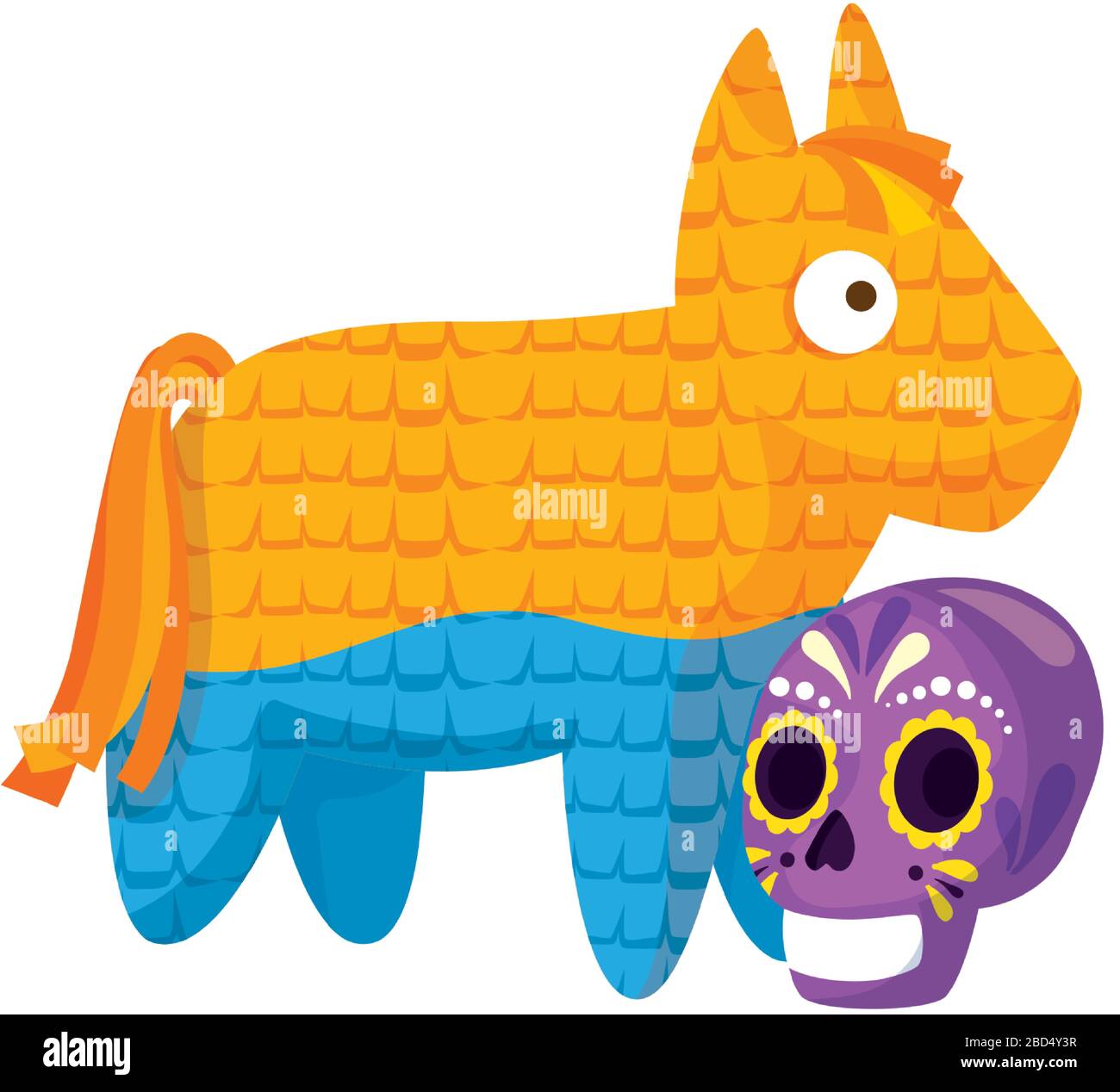 Isolated mexican pinata and skull vector design Stock Vector Image ...