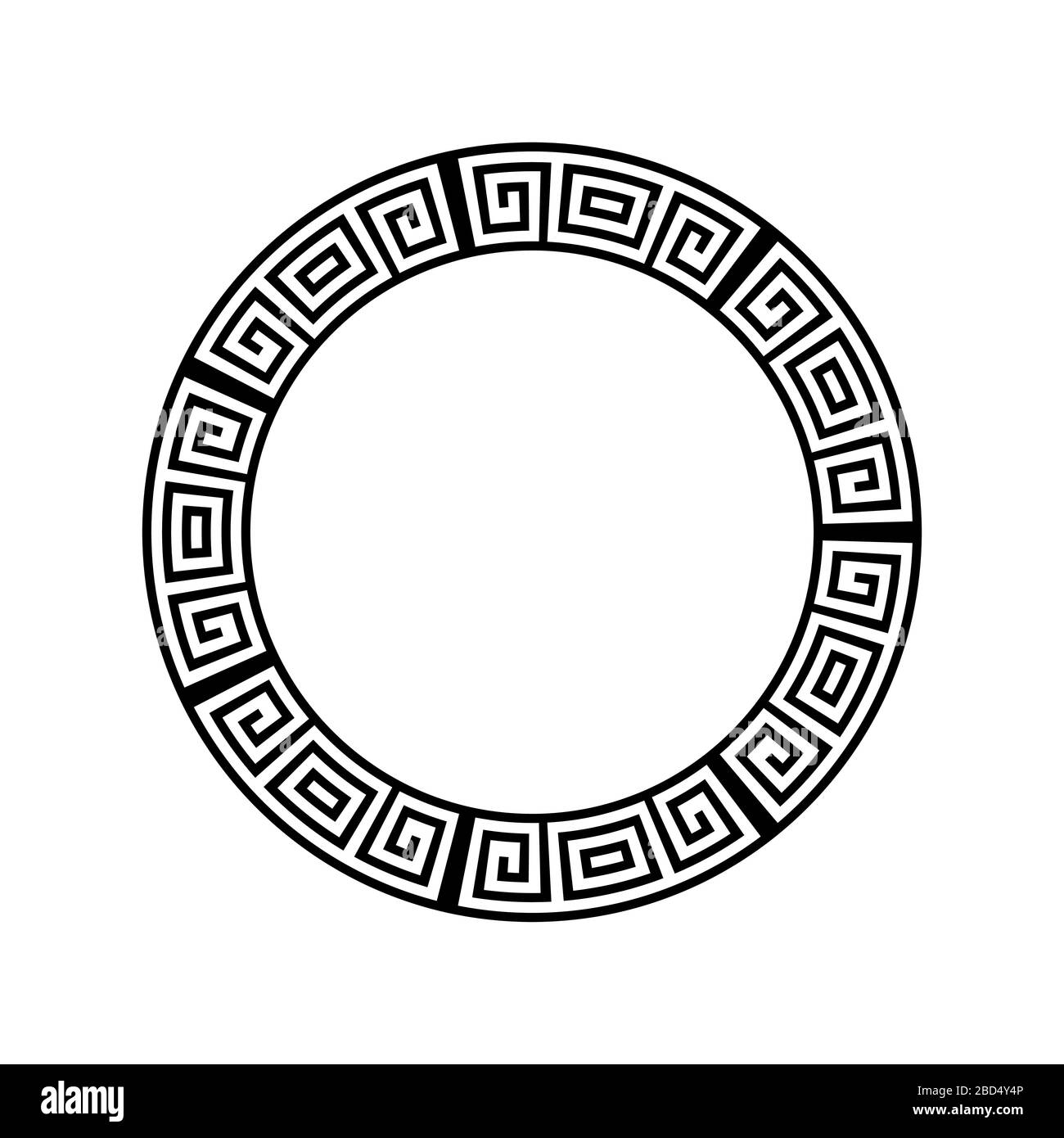 Greek key round frame. Greek border. Vector Stock Vector Image & Art