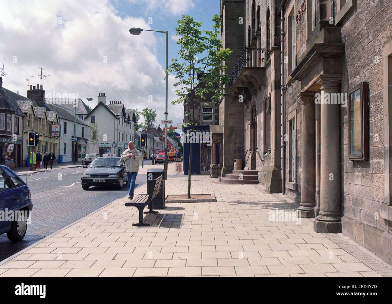 1994 Street Scene, Auchterarder town centre , Central Scotland,UK Stock