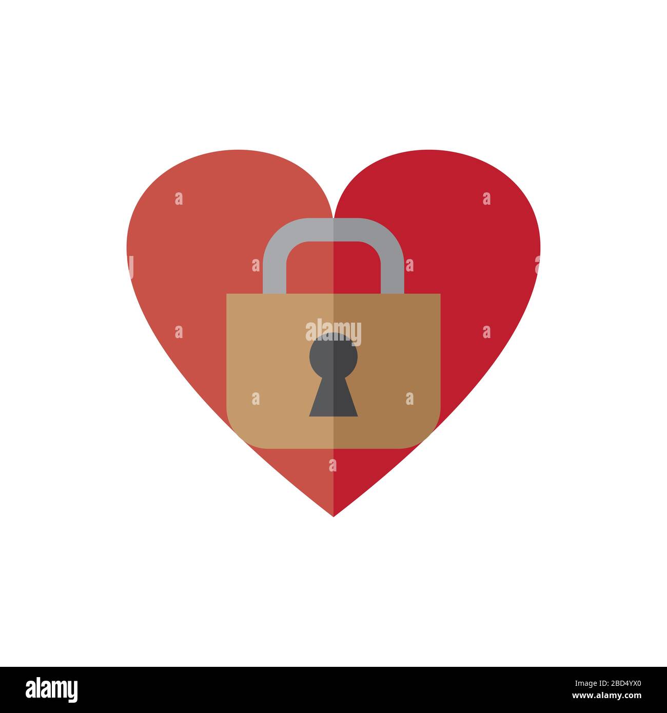Heart shape red Padlock vector icon design concept Stock Vector Image ...