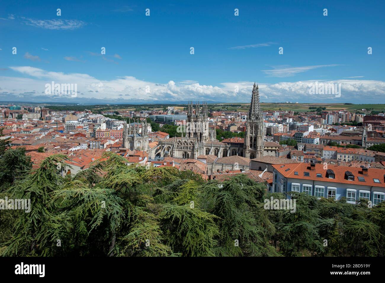 Viewpoint of Cathedral of Saint Mary of Burgos, UNESCO World Heritage Site, Burgos, Castile and León, Spain, Europe Stock Photo