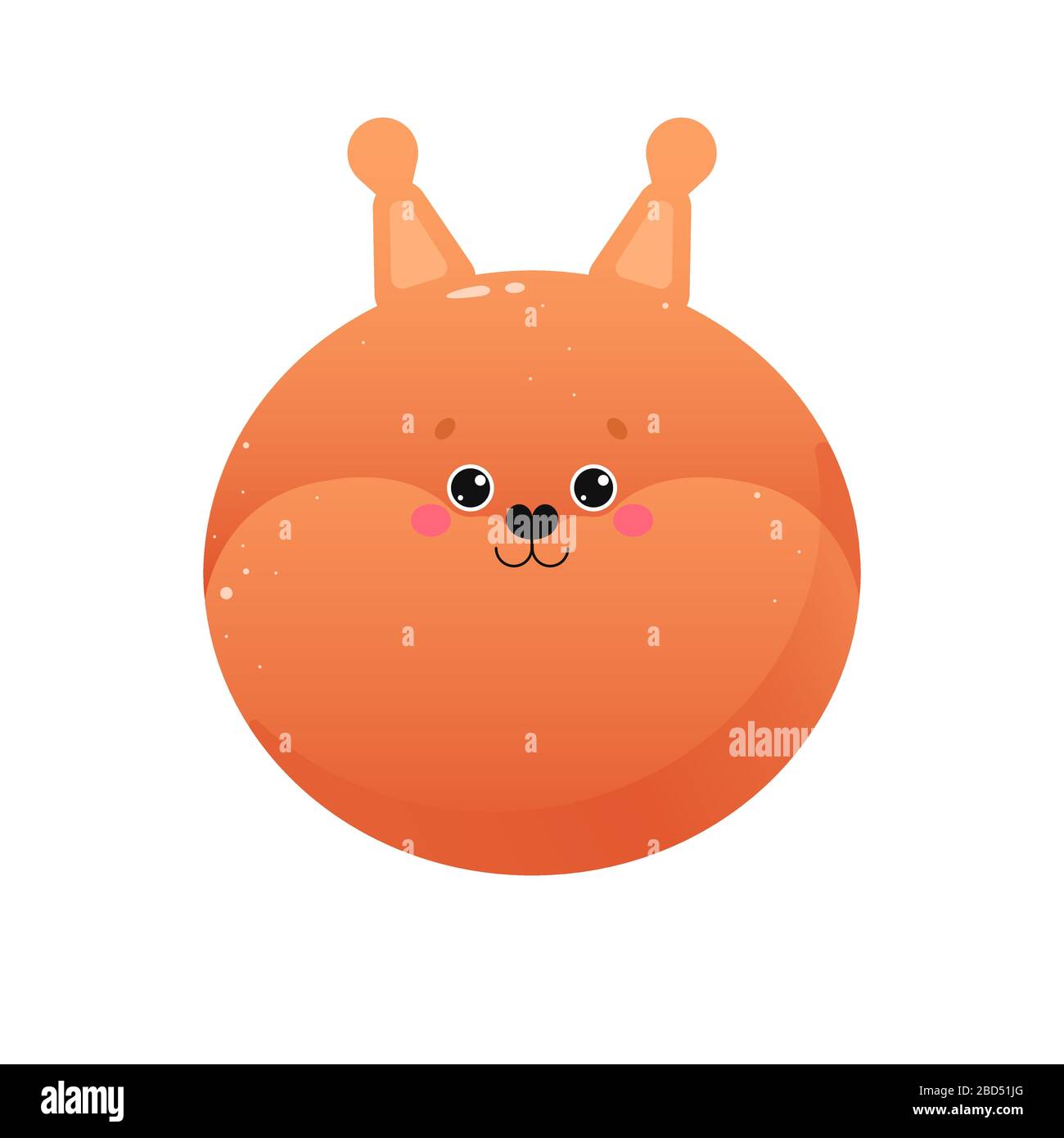 Cute Kawaii Squirrel. Animal isolated on a white background. Vector illustration Stock Vector