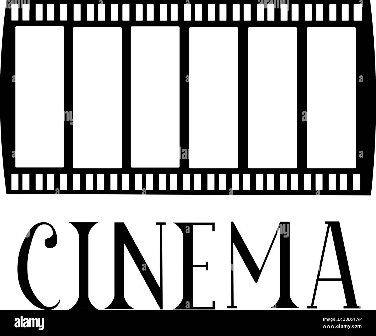 Cinema. Film strip. Video and movie. Inscription. Hobbies and learning ...