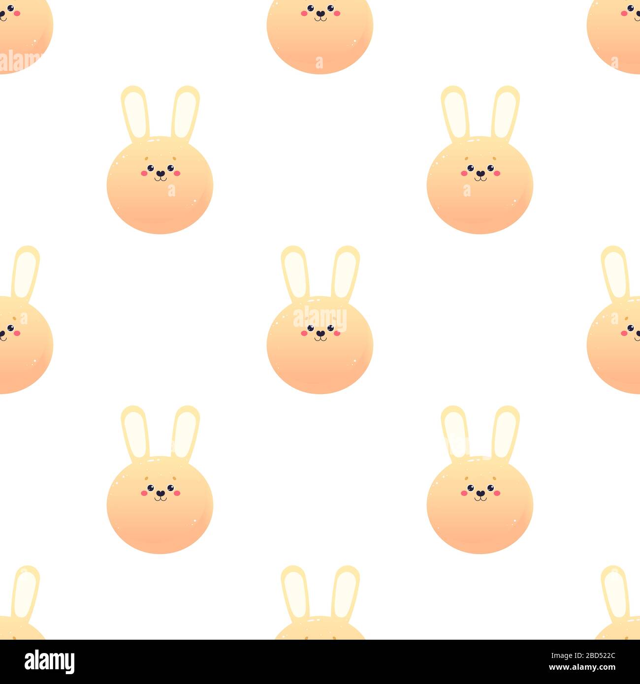 Cute Kawaii Hare Rabbit. Animal seamless pattern. Vector illustration Stock Vector