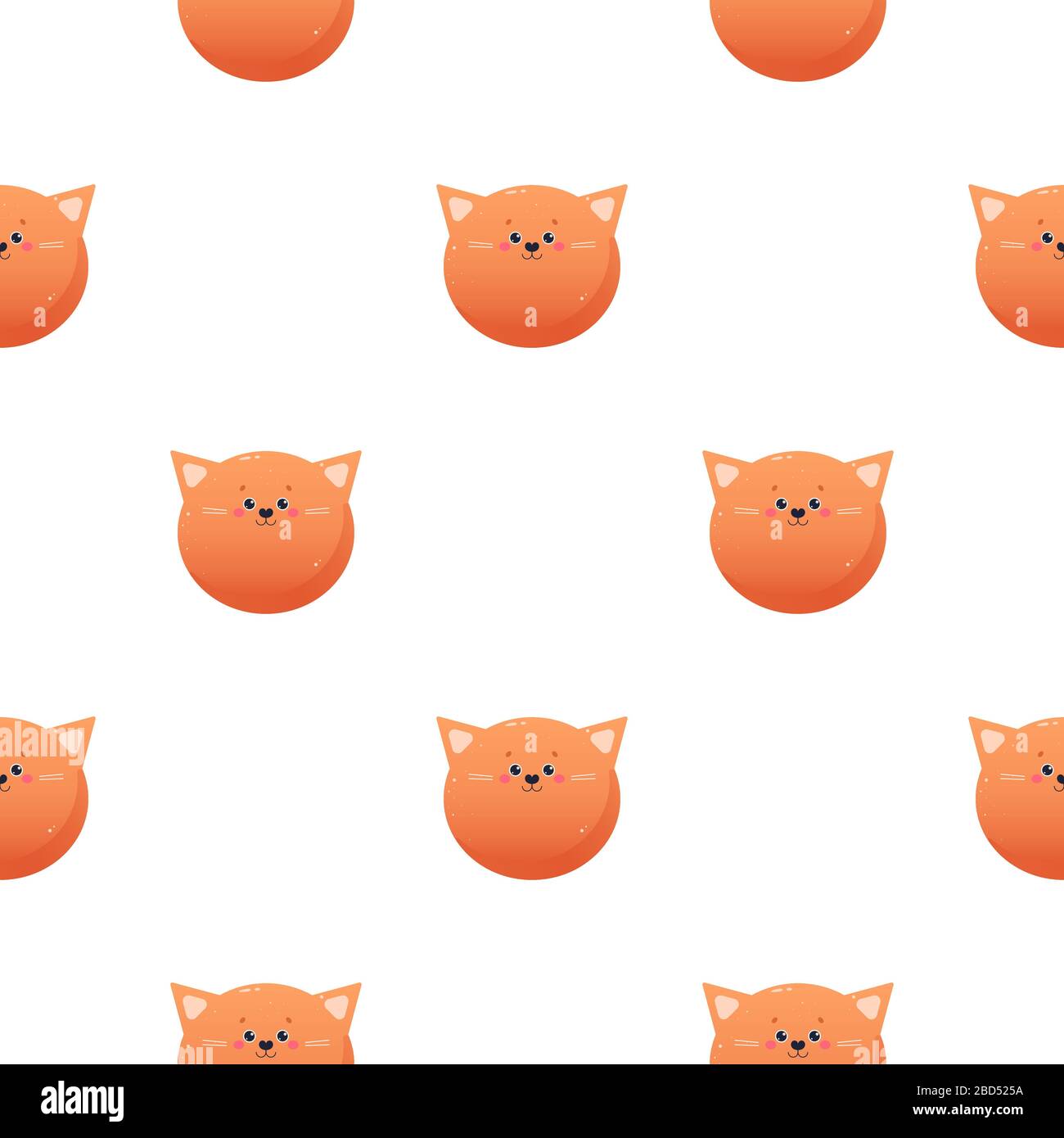 Cute Kawaii Cat. Animal seamless pattern. Vector illustration Stock Vector
