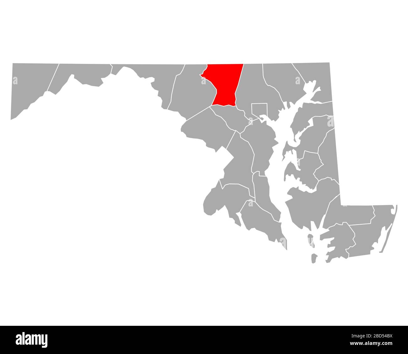 Map of Carroll in Maryland Stock Photo Alamy