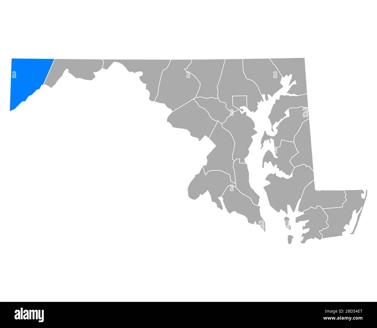 Map of Garrett in Maryland Stock Photo - Alamy