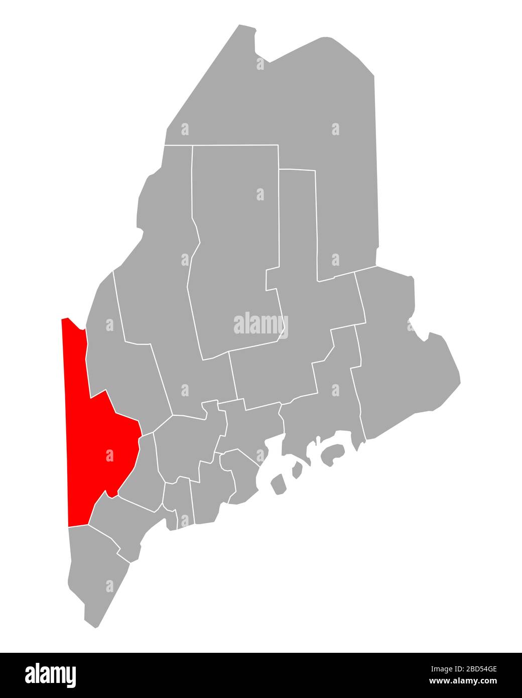 Map of Oxford in Maine Stock Photo Alamy