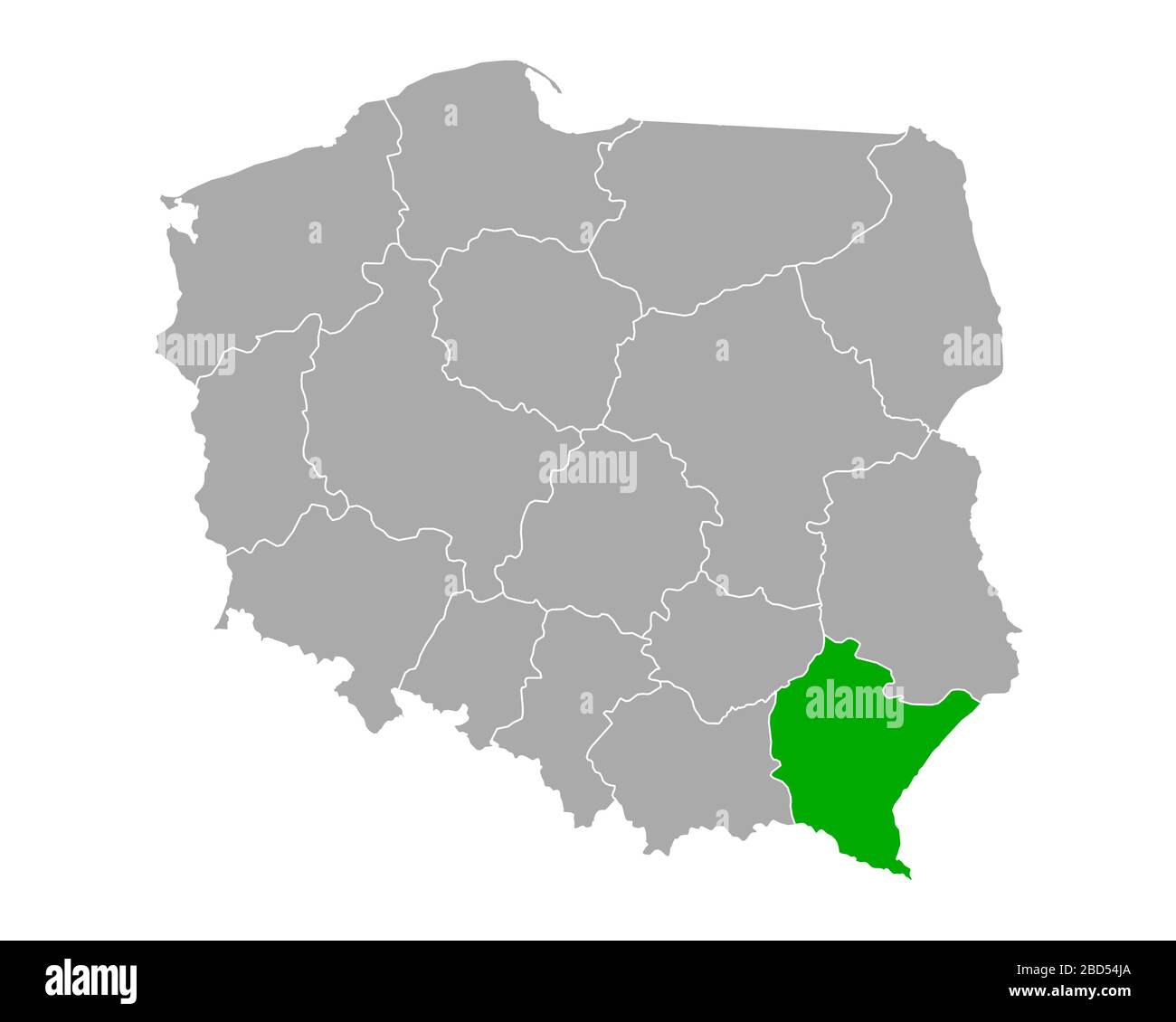 Map of Podkarpackie in Poland Stock Photo Alamy