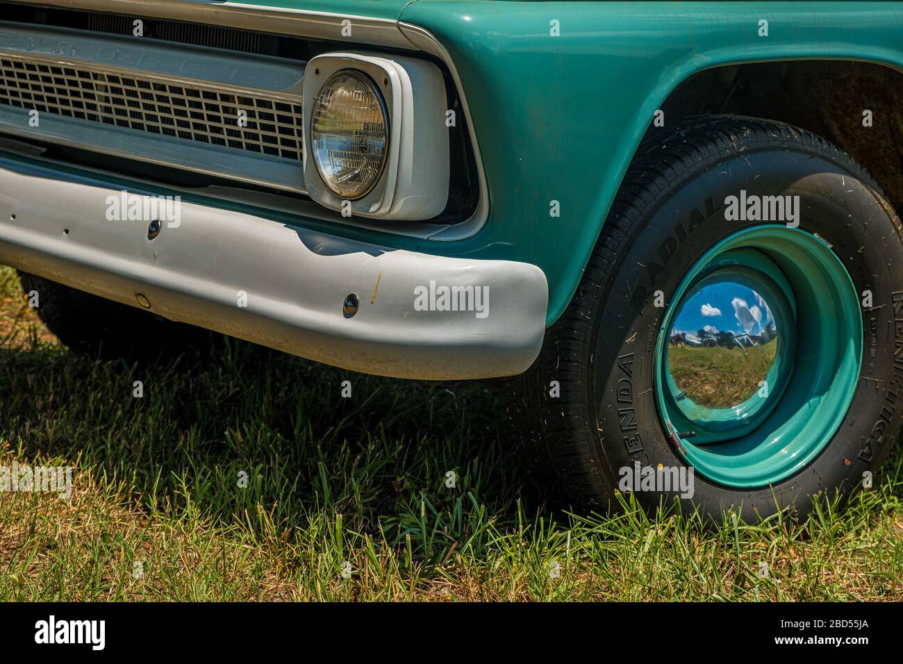 Wheel and Fender of Chevy Truck Stock Photo
