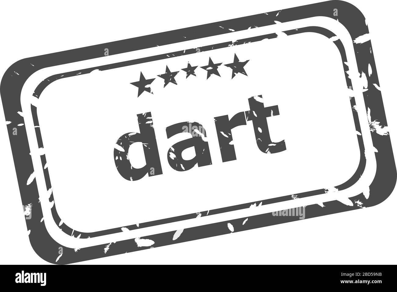 dart word on rubber old business stamp Stock Photo