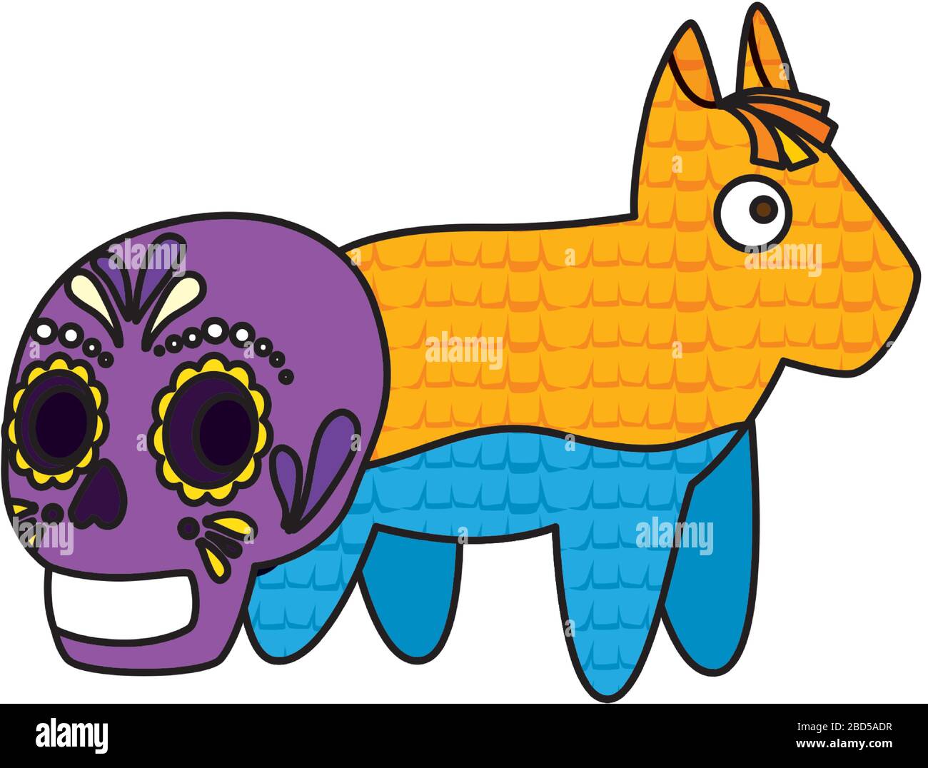 Isolated mexican pinata and skull vector design Stock Vector Image ...
