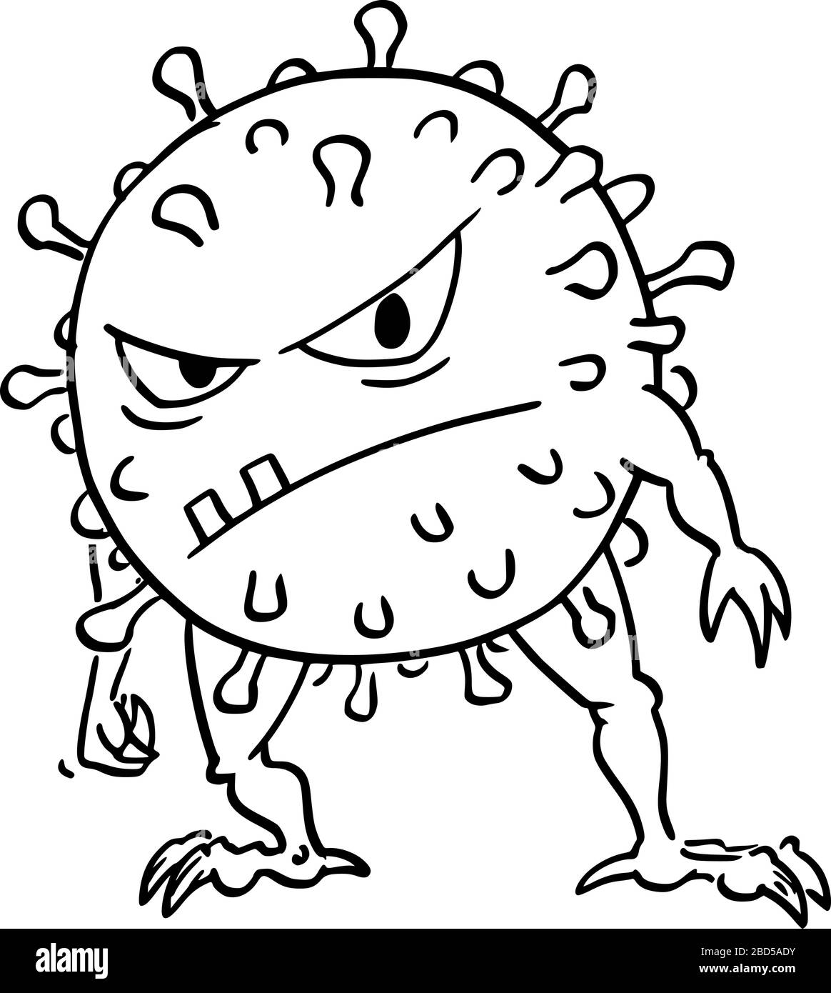 Corona Covid-19 Virus Monster With A Scary Face PNG Images