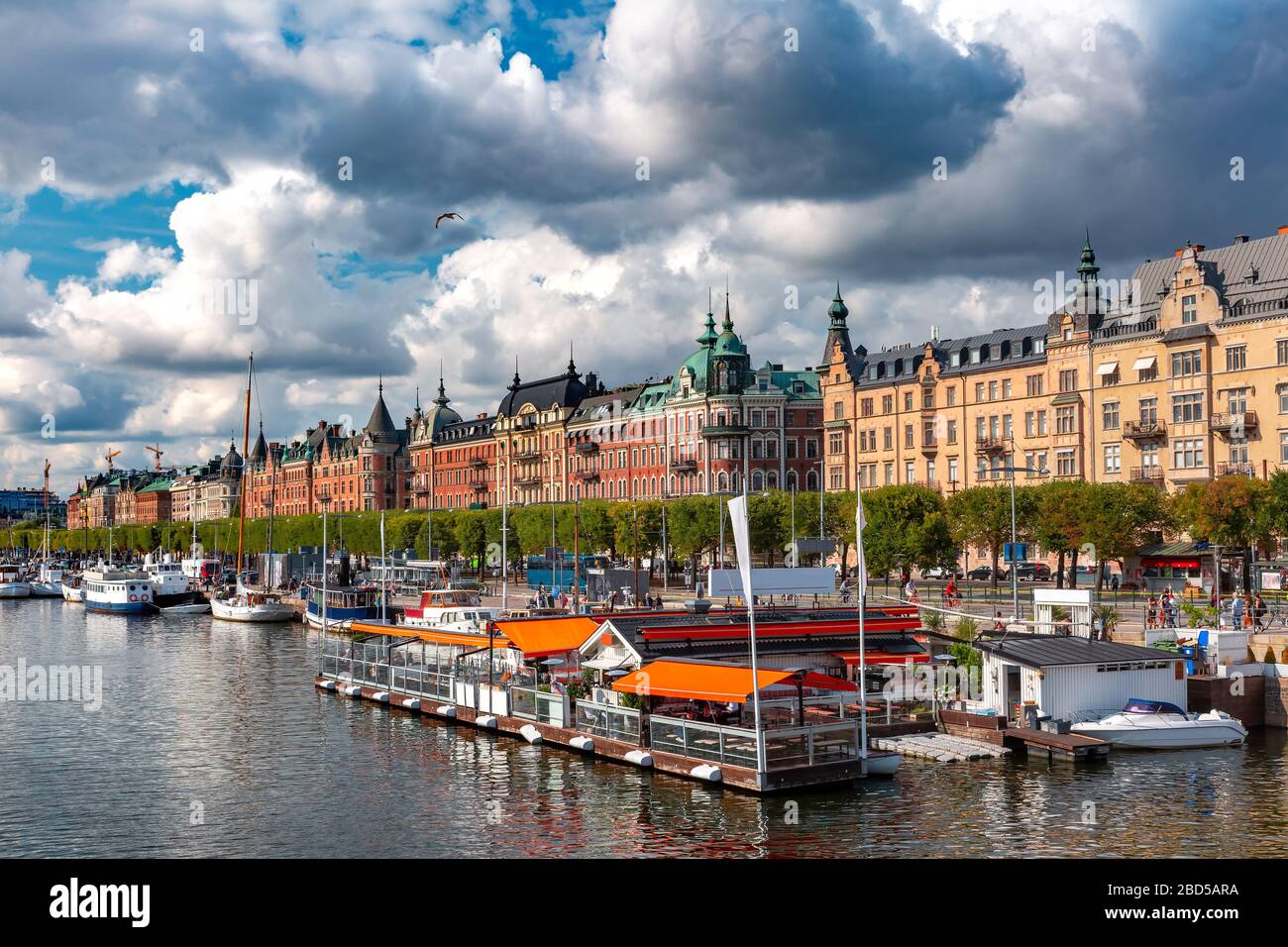 Panoramic view boulevard on Ostermalm from Djurgardsbron in central Stockholm, capital of Sweden Stock - Alamy