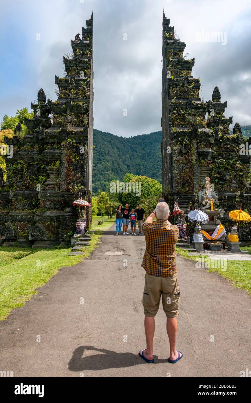 Vertical view of the iconic Handara Gate in Bali, Indonesia. Stock Photo