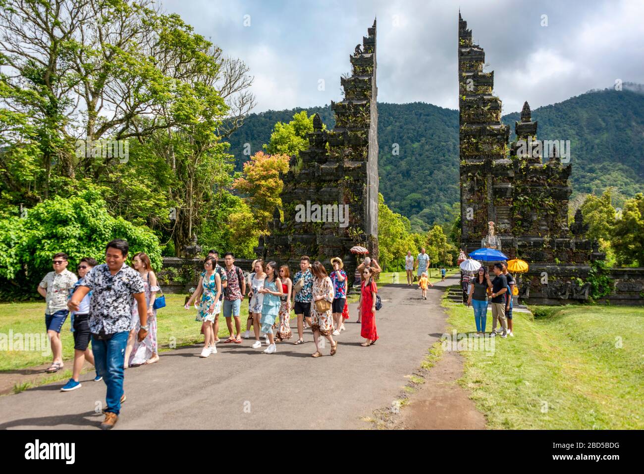 Horizontal view of the iconic Handara Gate in Bali, Indonesia. Stock Photo