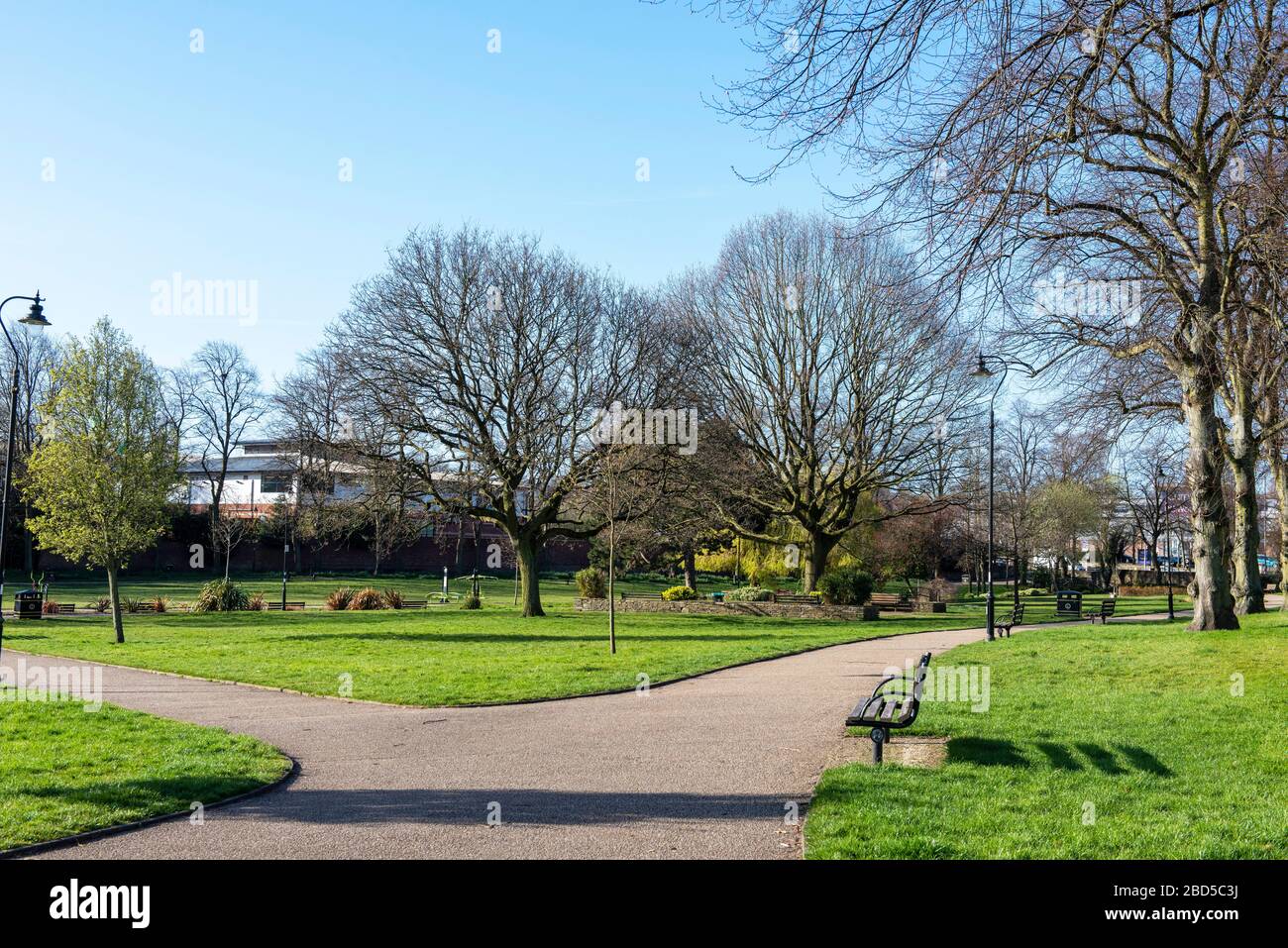 Sunny spring day at Titchfield Park, captured during the Covid-19 ...