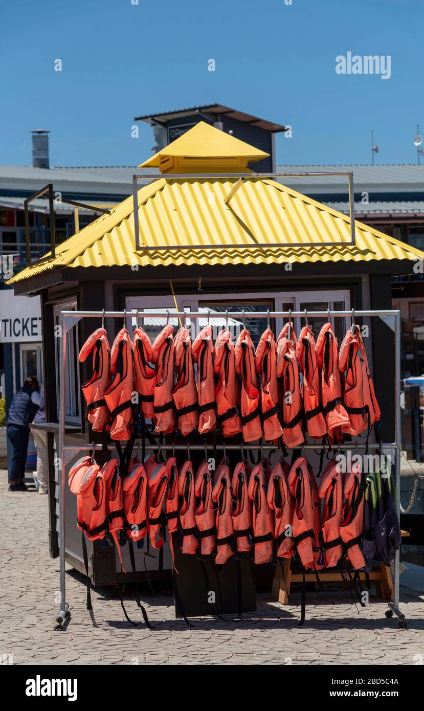 Knysna, Western Cape, South Africa. 2019. Orange coloured life saving