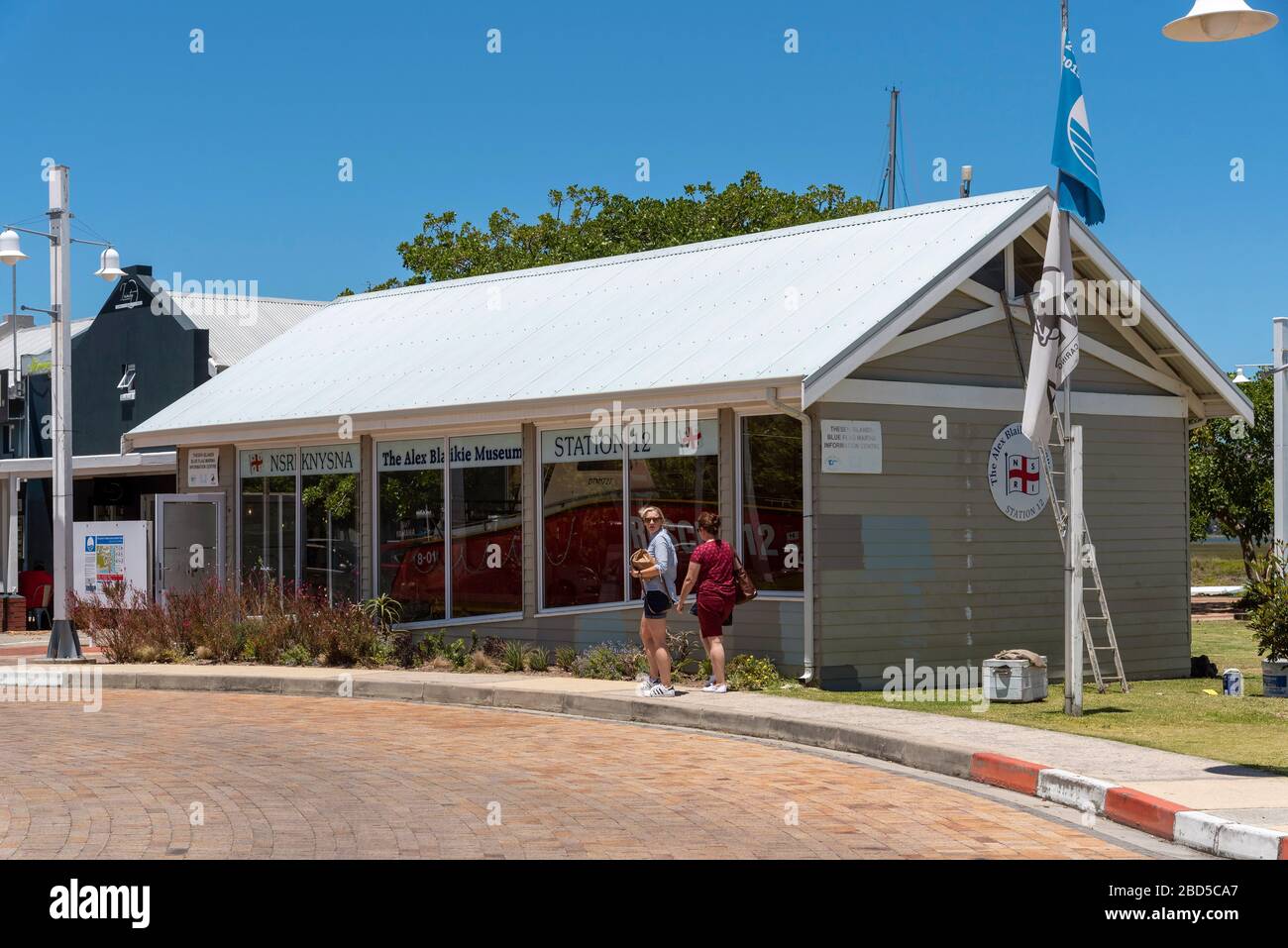 Knysna, Western Cape, South Africa. 2019.  NSRL station 12 and Alex Blaikie Museum on Thesen's Island, Knysna along the Garden Route Stock Photo