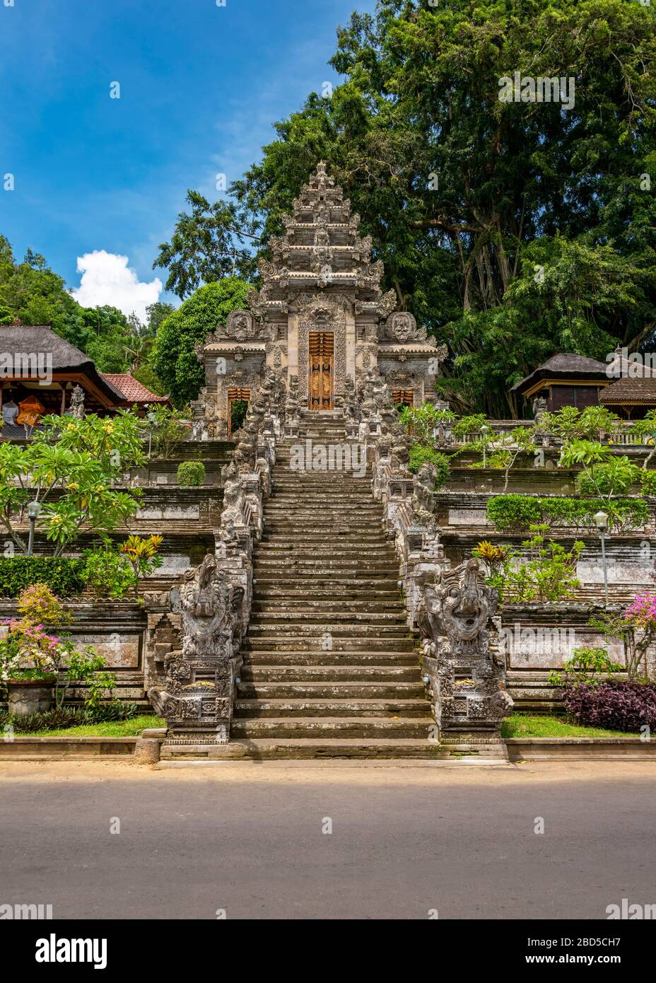 Vertical view of the entrance to Kehen temple in Bali, Indonesia. Stock Photo