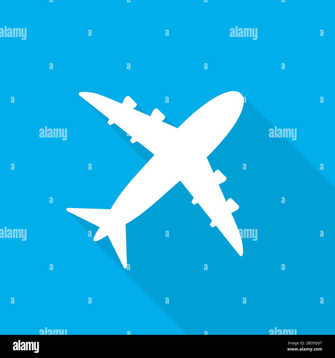 White aircraft icon in flat design. Vector illustration. Symbol of the ...