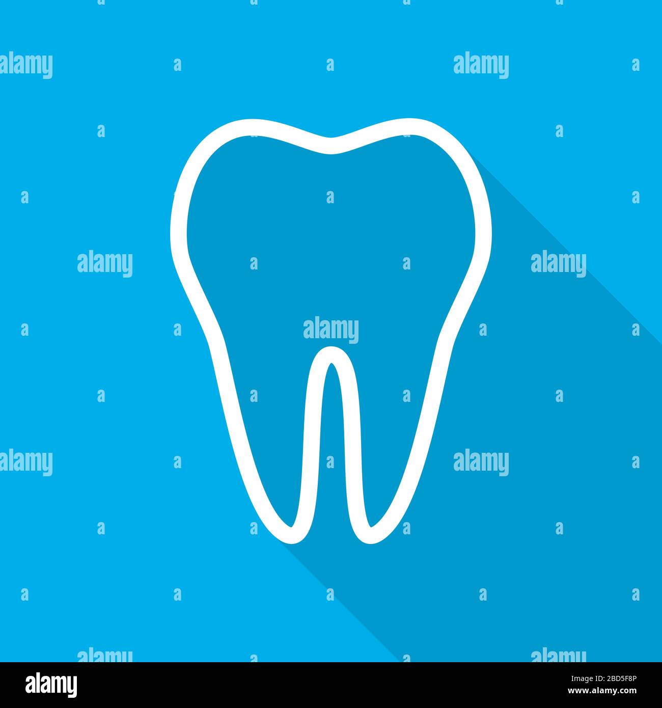White Tooth icon in flat design. Vector illustration. Tooth icon with ...