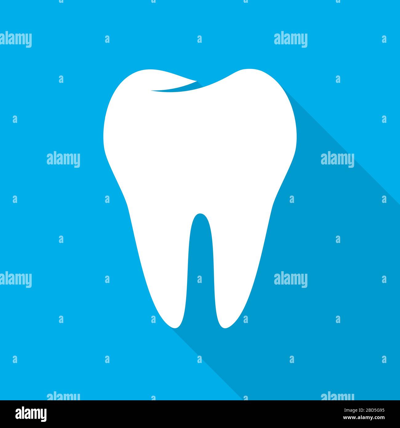 White Tooth icon in flat design. Vector illustration. Tooth icon with ...