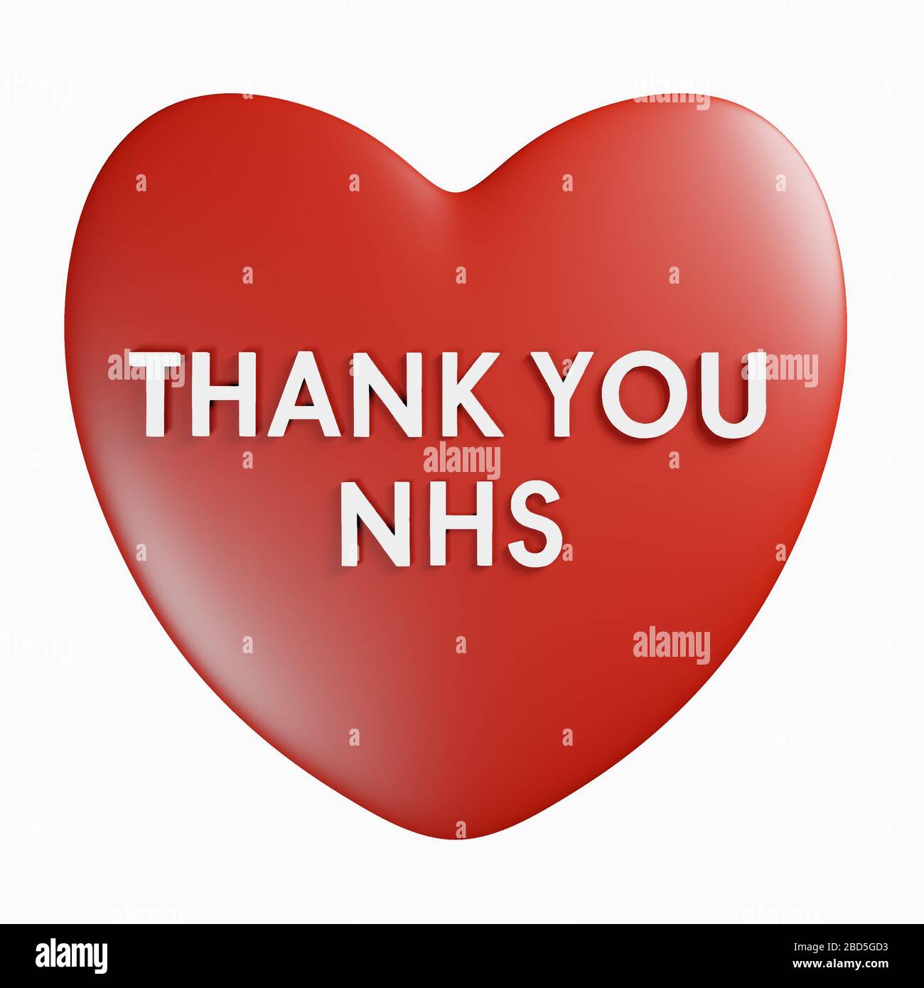 Thank You NHS banner, appreciation of the effort of medical healthcare workers during the Covid-19 Coronavirus pandemic, Illustration Stock Photo