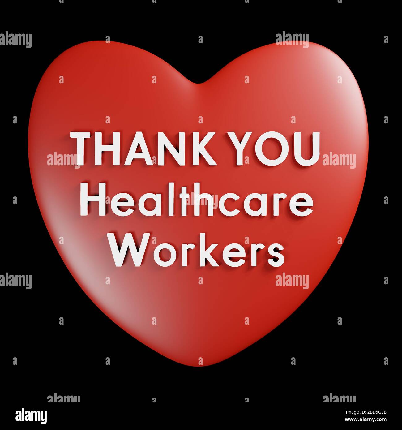 Thank You Healthcare Workers banner, appreciation of the effort of medical healthcare workers during the Covid-19 Coronavirus pandemic, Illustration Stock Photo