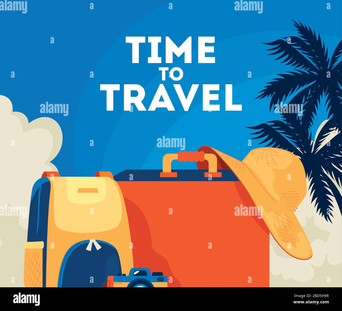 time travel poster with summer icons Stock Vector Image & Art - Alamy