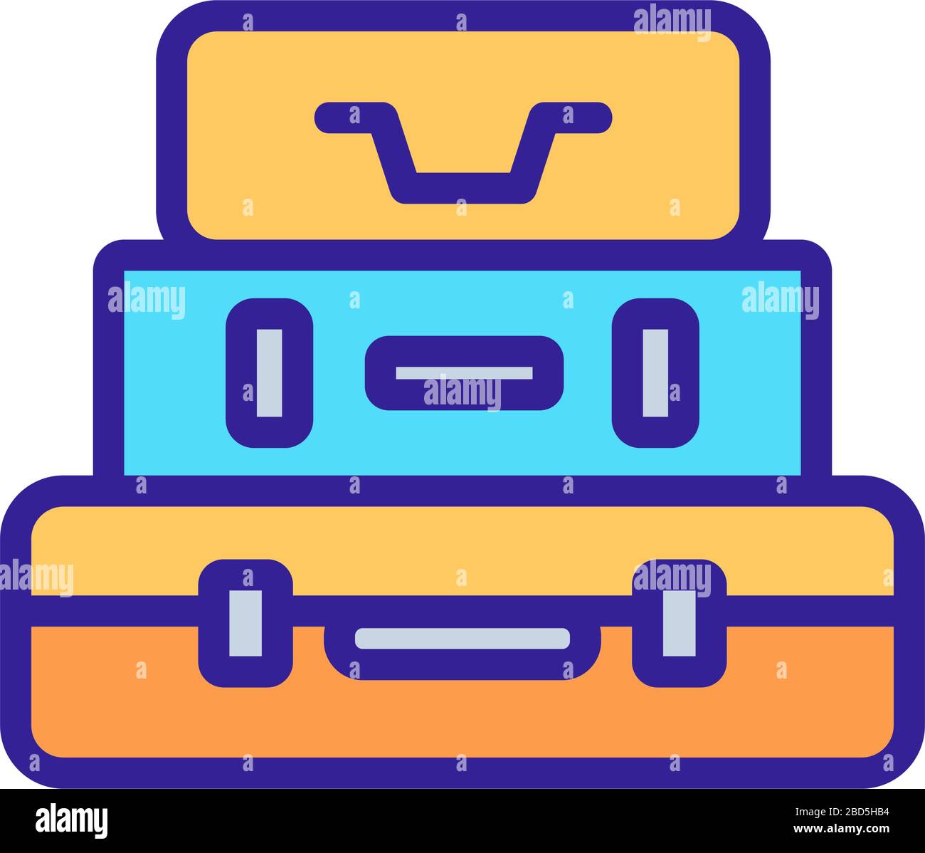 stack suitcase icon vector outline illustration Stock Vector Image ...