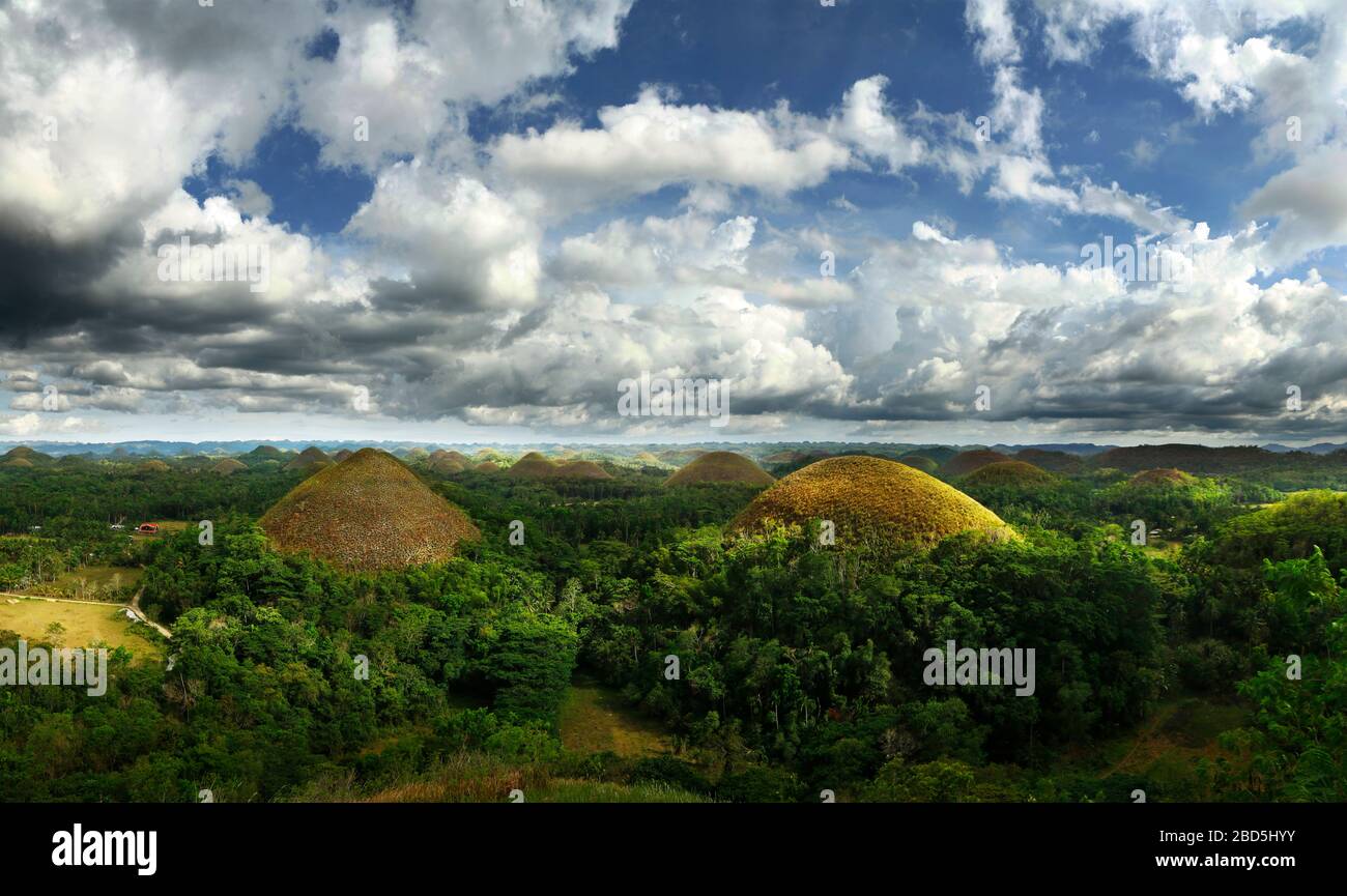 Chocolate hills landscape in Bohol island Philippines Stock Photo Alamy