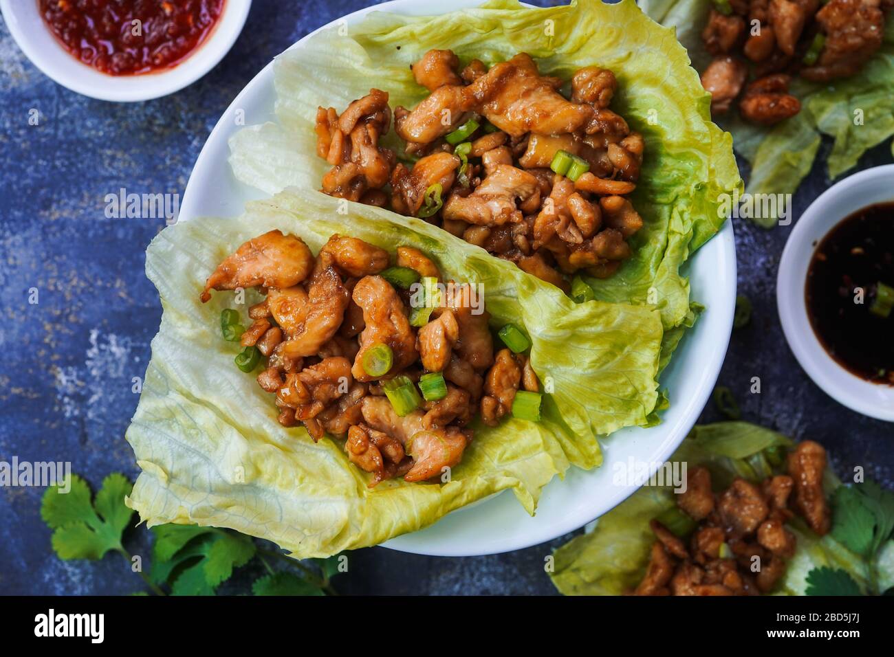 Homemade Lettuce Wraps, selective focus Stock Photo