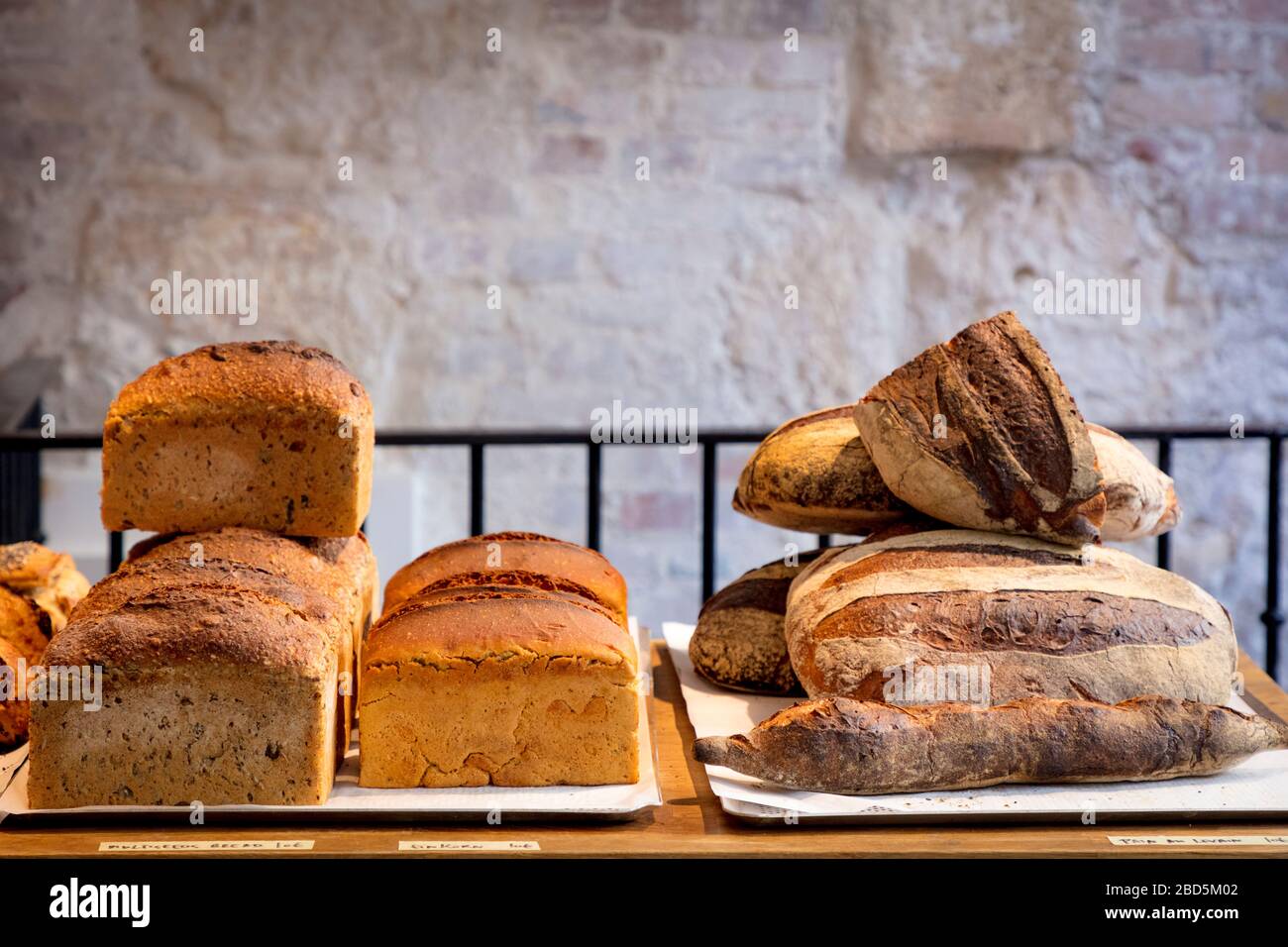 Baked goods at Circus Bakery - a trendy Parisian bakery in the Latin Quarter specializing in Cinnamon Rolls, Paris, Ile-de-France, France Stock Photo