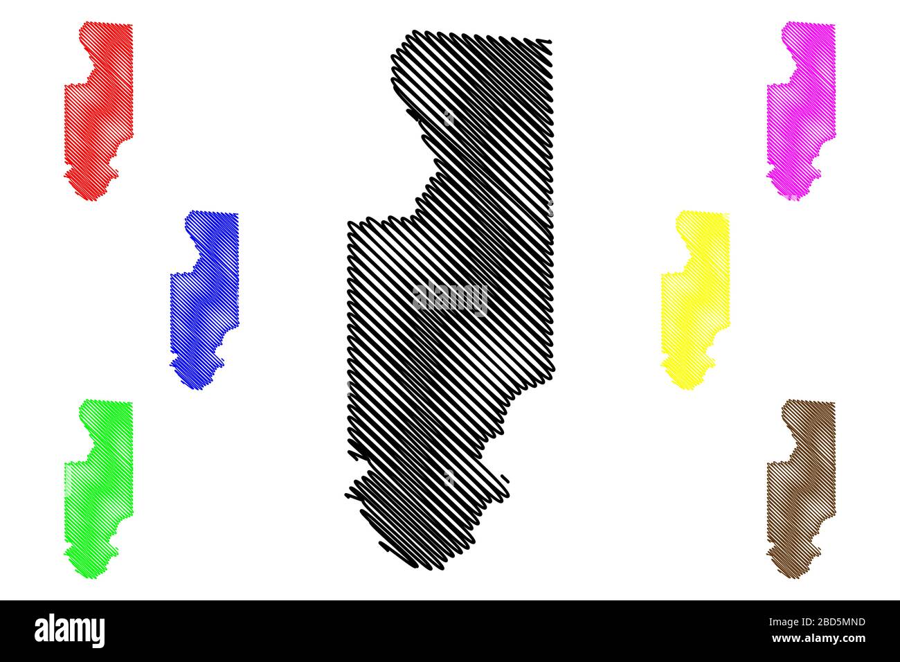 Columbia County, Florida (U.S. county, United States of America,USA, U.S., US) map vector illustration, scribble sketch Columbia map Stock Vector