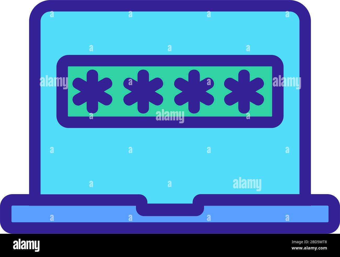 password laptop icon vector outline illustration Stock Vector Image ...